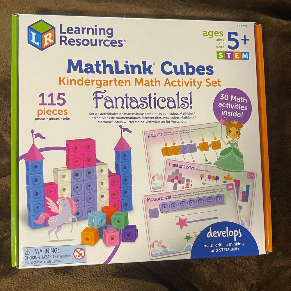 Learning Resources- Math Link Cubes Kindergarten Math Activity Set - FANTASTICA